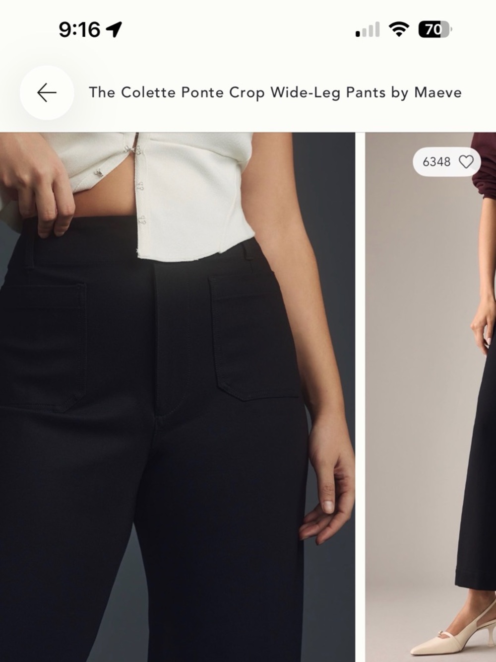 Maeve green Colette Ponte Crop Wide-Leg Pants